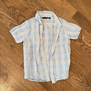Janie and Jack Light Blue and White Checkered Shirt